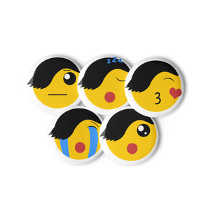 Emo-Ji Buttons - (Kiss, Crying, Excited, Sleepy, Neutral)